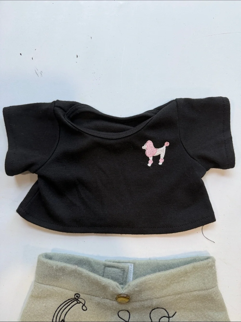 Plush Clothing Set Fits Build-A-Bear Grey Skirt & Black Poodle